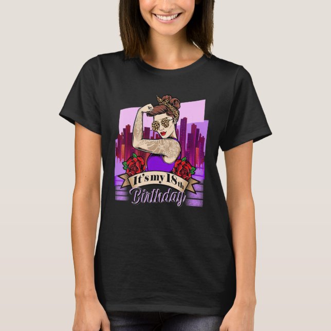 T-shirt C'est mon 18e anniversaire Leopard Design (Devant)