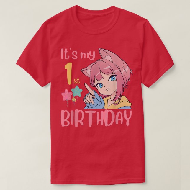 T-shirt C'est mon 1er anniversaire Anime Anniversaire Fill (Design devant)
