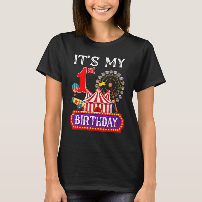 T-shirt C'est mon 1er anniversaire Ringmaster Cirque Thème (Devant)