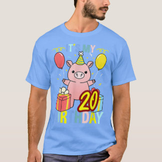 T-shirt C'est mon 20e anniversaire de cochon pour l'amoure