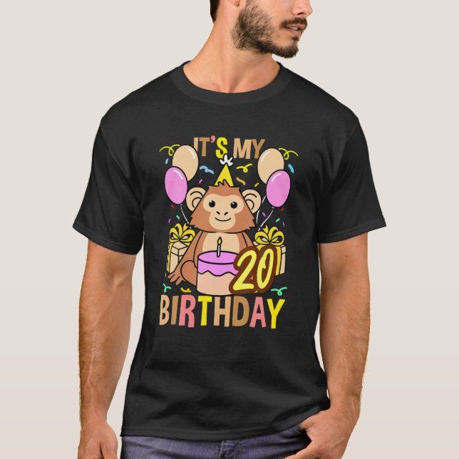 T-shirt C'Est Mon 20E Chimpanzé D'Anniversaire (Devant)