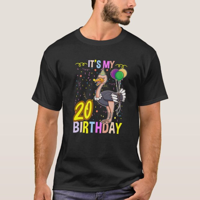 T-shirt C'Est Mon 20E Ostrich Anniversaire (Devant)