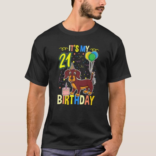 T-shirt C'est mon 21e anniversaire Dachshund (Devant)