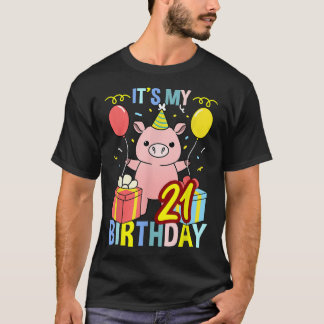 T-shirt C'est mon 21e anniversaire de cochon pour le cocho
