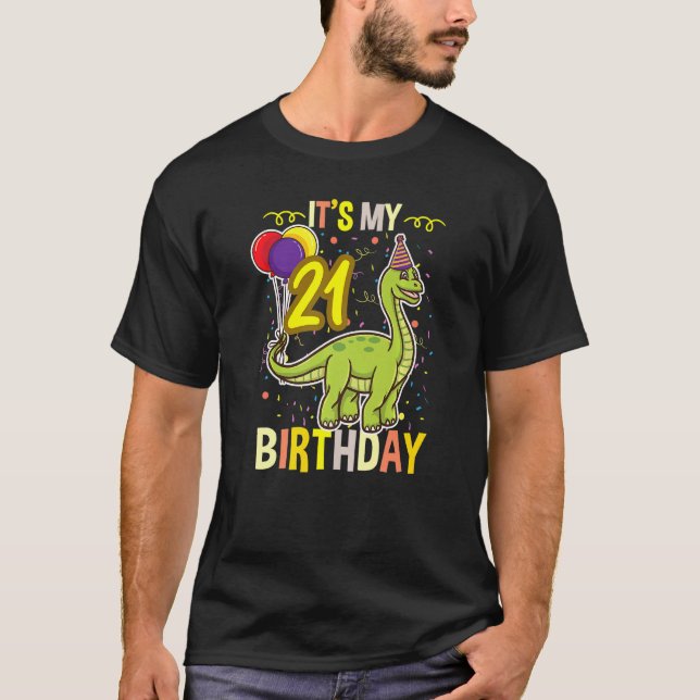 T-shirt C'est mon 21e anniversaire Dinosaur (Devant)