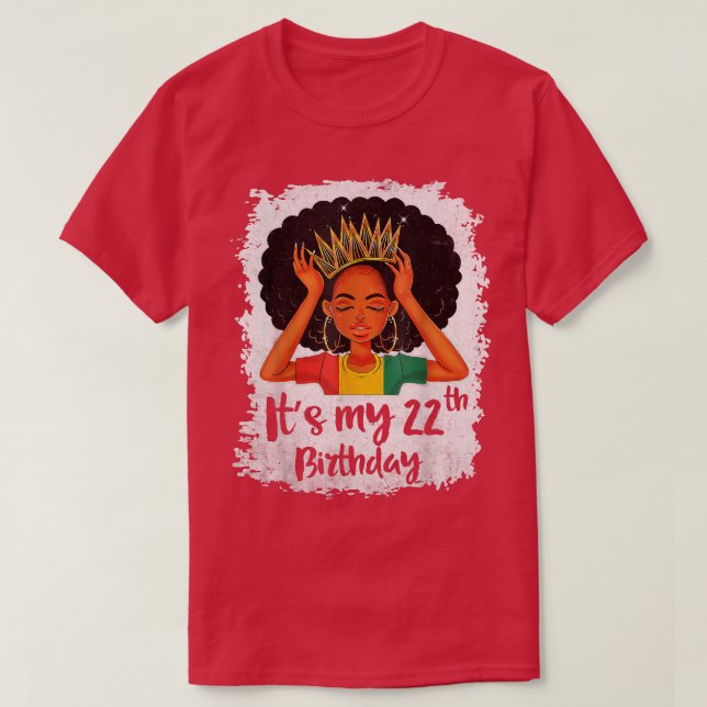 T-shirt C'Est Mon 22e Anniversaire 22 Ans Melanin Noir Wo (Design devant)