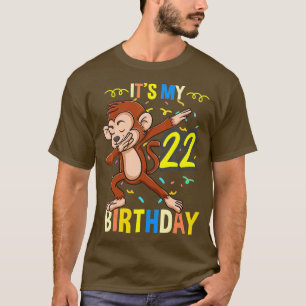 T-shirt C'est mon 22e anniversaire Dabbing Singe Animal