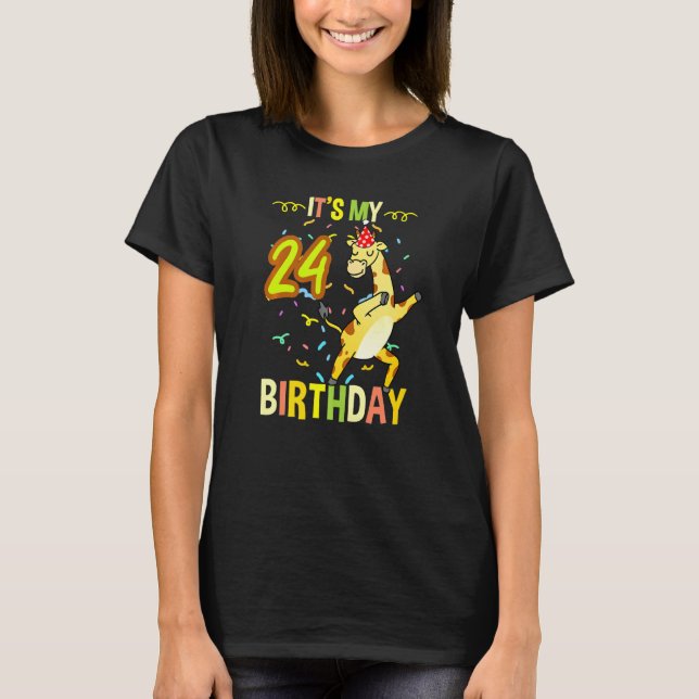 T-shirt C'est mon 24e anniversaire Dabbing Giraffe (Devant)