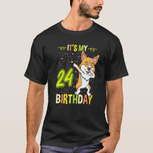 T-shirt C'est mon 24ème anniversaire Corgi qui fait le dab