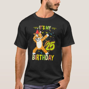 T-shirt C'est mon 25e anniversaire de Dabbing Tiger