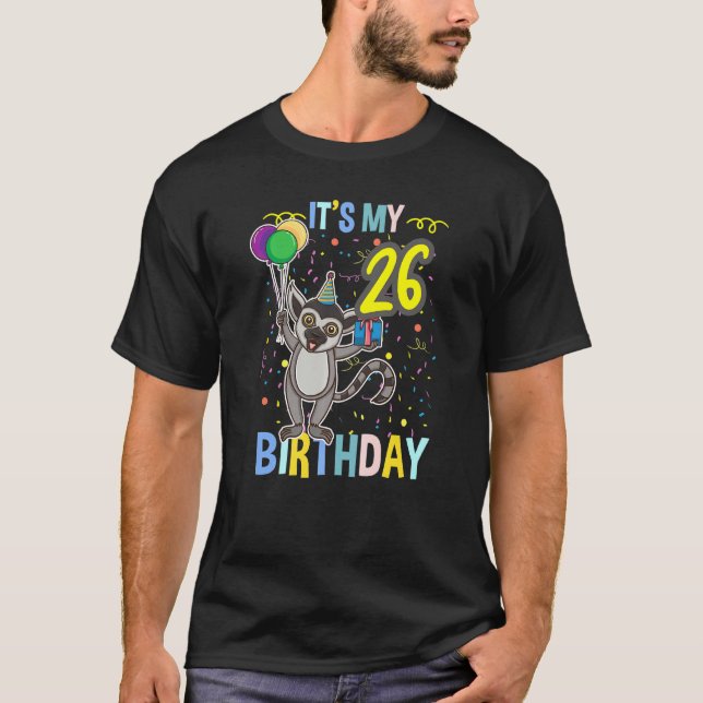 T-shirt C'est mon 26e anniversaire Lemur (Devant)