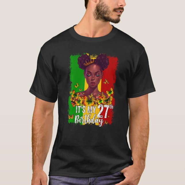 T-shirt C'est mon 27e anniversaire 27 ans Black Melanin W (Devant)