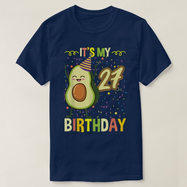 T-shirt C'est mon 27e anniversaire Avocado (Design devant)