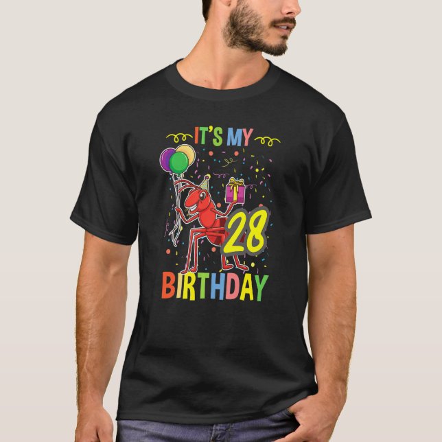 T-shirt C'est mon 28e anniversaire Ant Keeper (Devant)