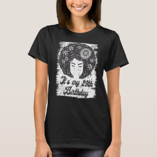 T-shirt C'est mon 29e anniversaire de Black Afro Girl Anni