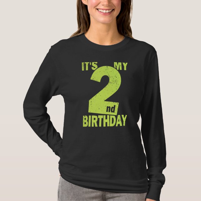 T-shirt C'est mon 2e anniversaire 2 ans fille et garçon 2e (Devant)
