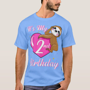 T-shirt C'Est Mon 2e Anniversaire Rose Souriant Thème Fill