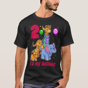 T-shirt C'est mon 2e anniversaire Zoo de tenue thème Toddl