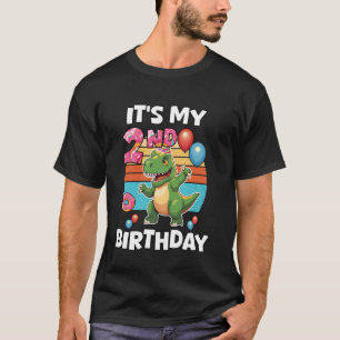 T-shirt C'est mon 2ème anniversaire T-Rex dinosaure mignon