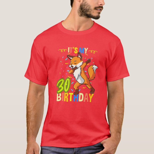 T-shirt C'Est Mon 30E Anniversaire Dabbing Fox (Devant)
