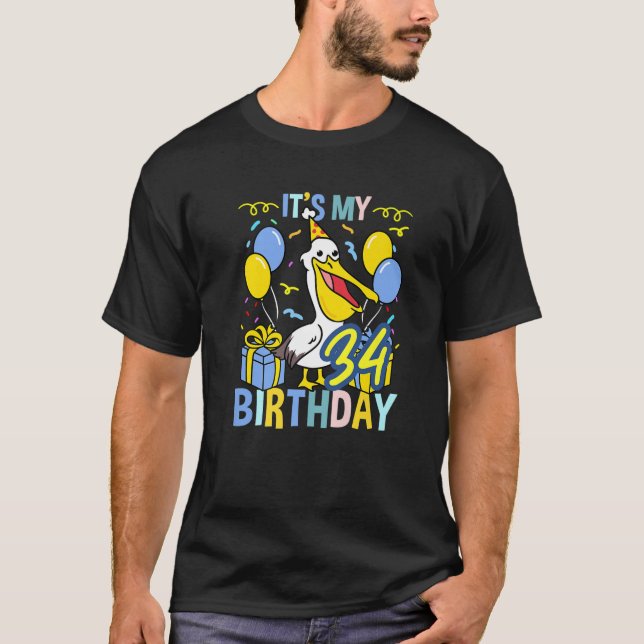 T-shirt C'Est Mon 34E Anniversaire Pélican (Devant)
