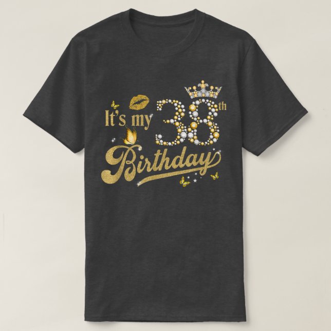 T-shirt C'est mon 38e anniversaire Diamond Crown 38 ans Ma (Design devant)
