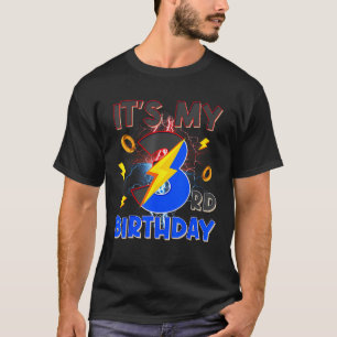 T-shirt C'est mon 3e anniversaire Garçon 3e parent Hérisso