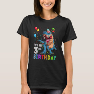 T-shirt C'est mon 3e anniversaire Joyeux 3 ans Dinosaur Re