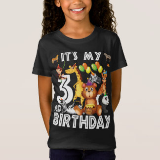 T-Shirt C'est mon 3e anniversaire Safari Jungle Animaux Am
