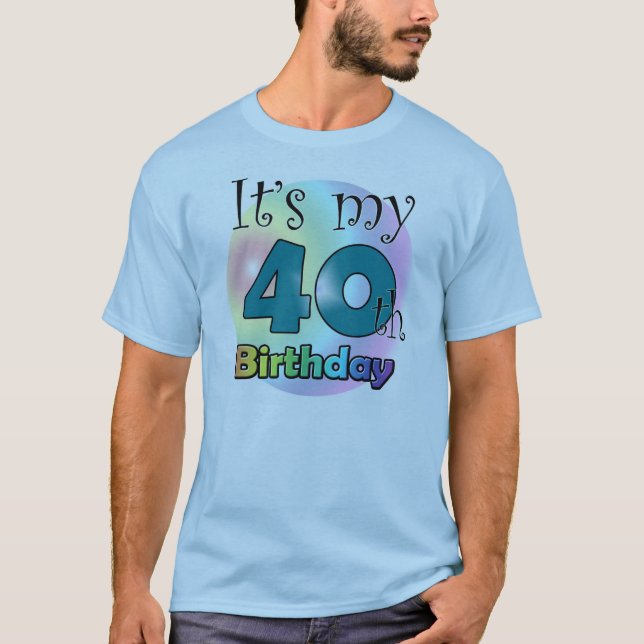 T-shirt C'est mon 40e anniversaire (bleu) (Devant)