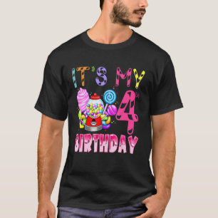 T-shirt C'est mon 4e anniversaire Candy Candyland Birthday