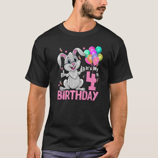 T-shirt C'est mon 4e anniversaire Rabbit 4e anniversaire 4 (Devant)