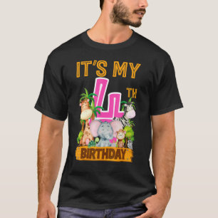 T-shirt C'est mon 4e anniversaire Safari Jungle Zoo Annive