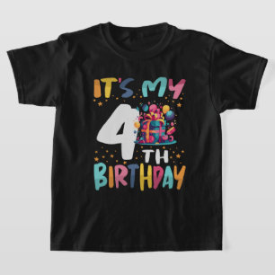 T-shirt C'est mon 4ème anniversaire Anniversaire de enfant