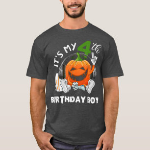 T-shirt C'est mon 4ème anniversaire Boy Halloween Jack-o'-