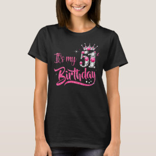 T-shirt C'est mon 51e anniversaire Diamant rose 51 ans