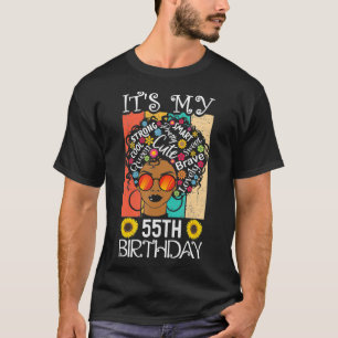 T-shirt C'est mon 55e anniversaire Africaine-Américaine No