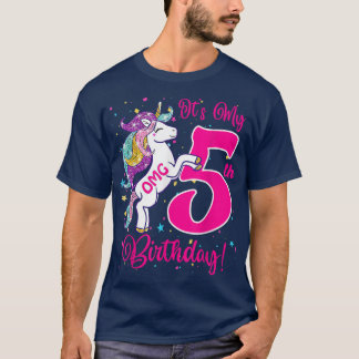 T-shirt C'Est Mon 5 Anniversaire Unicorn Costumes Pour Jeu
