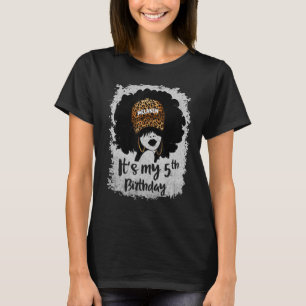 T-shirt C'est mon 5e anniversaire 5 ans Leopard Melanin G