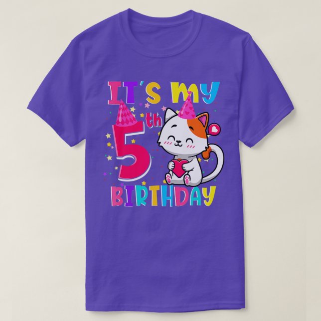 T-shirt C'est mon 5e anniversaire Cadeaux 5 ans fille drôl (Design devant)