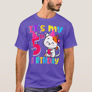 T-shirt C'est mon 5e anniversaire Cadeaux 5 ans fille drôl