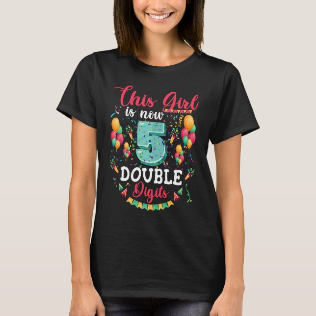 T-shirt C'est mon 5e anniversaire Cette fille 5 Double Joy (Devant)