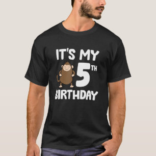 T-shirt C'est mon 5e anniversaire mignon Singe Ape 5e anni