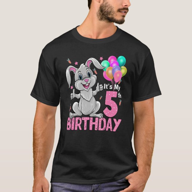 T-shirt C'est mon 5e anniversaire Rabbit 5e anniversaire 5 (Devant)