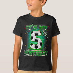 T-shirt C'est mon 5ème anniversaire Garçons Football 5 ans