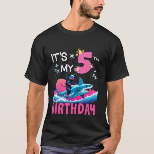 T-shirt C'est mon 5ème anniversaire Ninja Cat à cheval sur