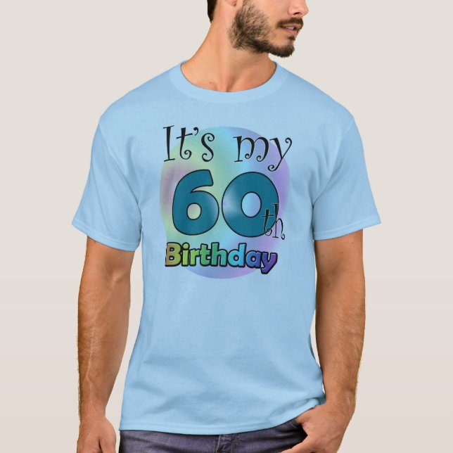 T-shirt C'est mon 60e anniversaire (bleu) (Devant)