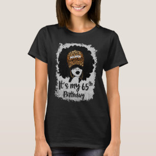 T-shirt C'est mon 65e anniversaire Leopard Melanin, 65 ans