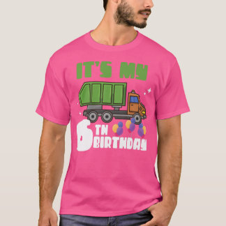 T-shirt C'est mon 6e anniversaire Garbage Truck 6 ans Anni