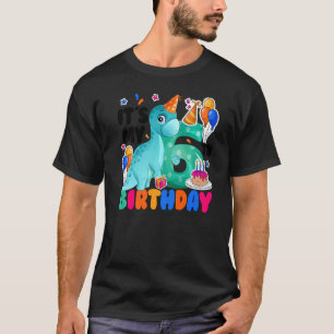 T-shirt C'est mon 6e anniversaire Joyeux dinosaures de 6 a